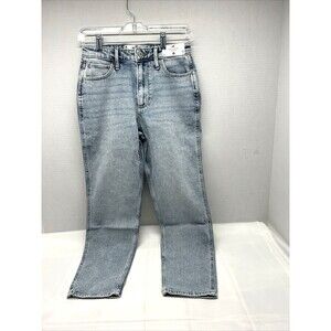 Hollister Mom Jean Curvy High Rise Size 26W x 27L Medium Wash Semi Distressed